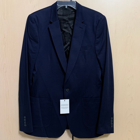 ASOS Design Other - NWT ASOS Men's Navy Blue Slim Fit Blazer Jacket 40 Tall X-Long Cotton Blend